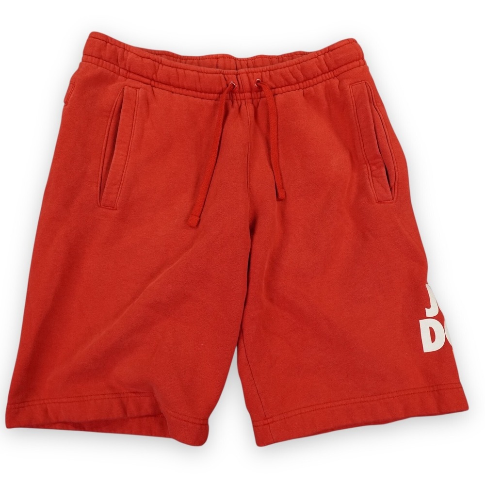 Nike Shorts Men's Small Red JDI JUST DO IT Retro Fleece Gym Workout Big Logo